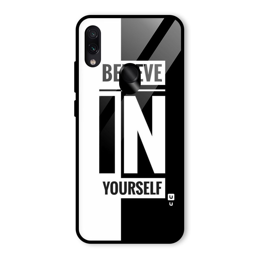Believe Yourself Black Glass Back Case for Redmi Note 7S