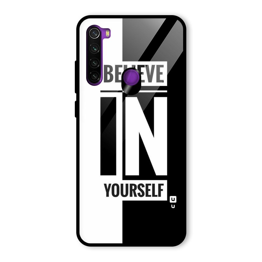 Believe Yourself Black Glass Back Case for Redmi Note 8