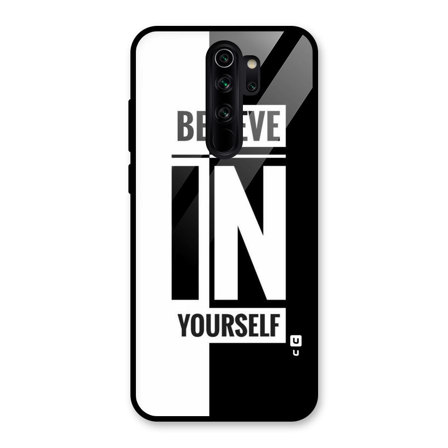 Believe Yourself Black Glass Back Case for Redmi Note 8 Pro