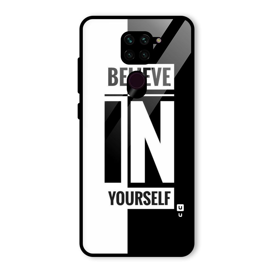 Believe Yourself Black Glass Back Case for Redmi Note 9