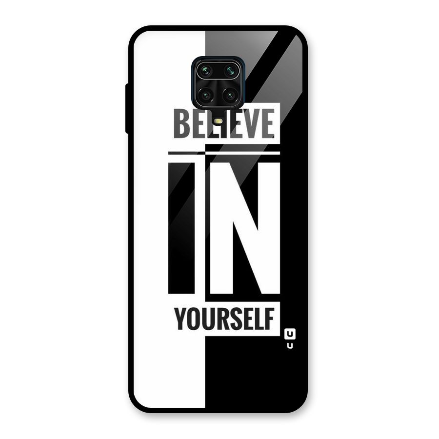 Believe Yourself Black Glass Back Case for Redmi Note 9 Pro