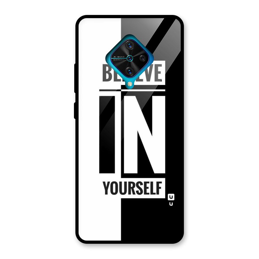 Believe Yourself Black Glass Back Case for Vivo S1 Pro