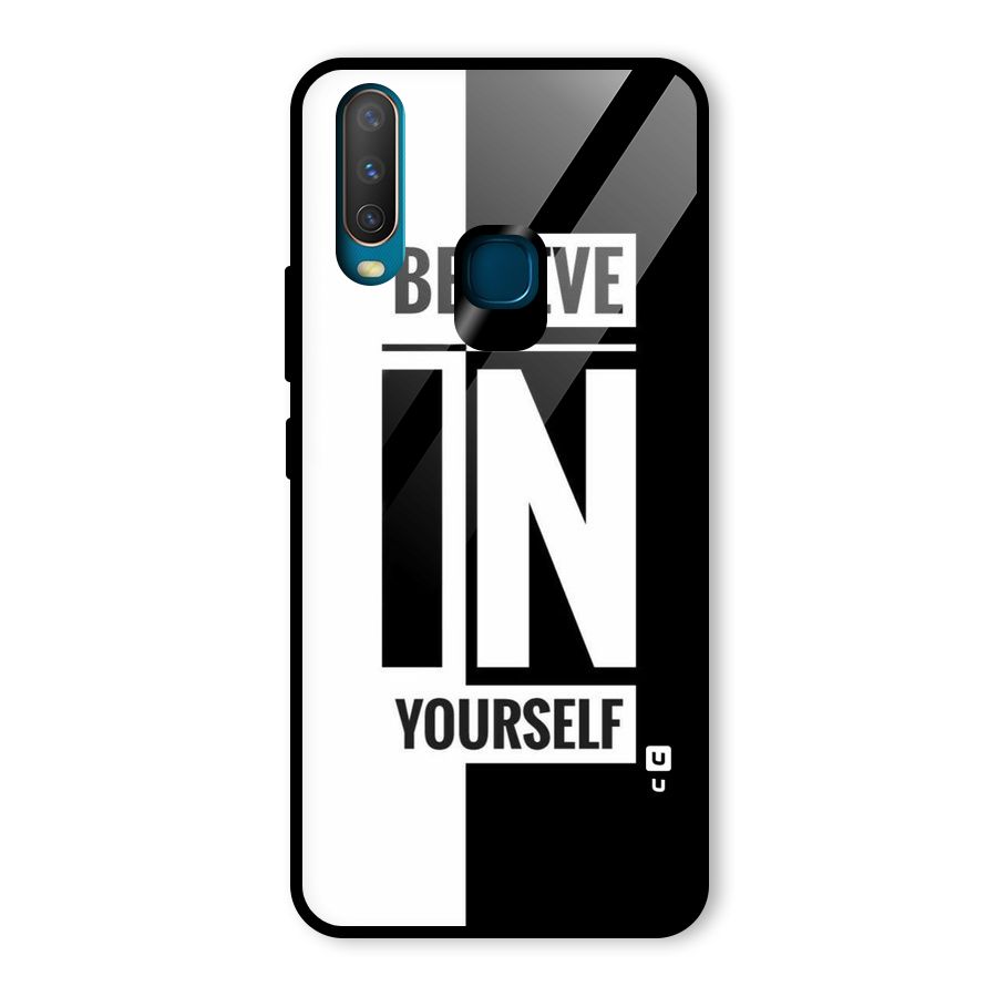Believe Yourself Black Glass Back Case for Vivo U10