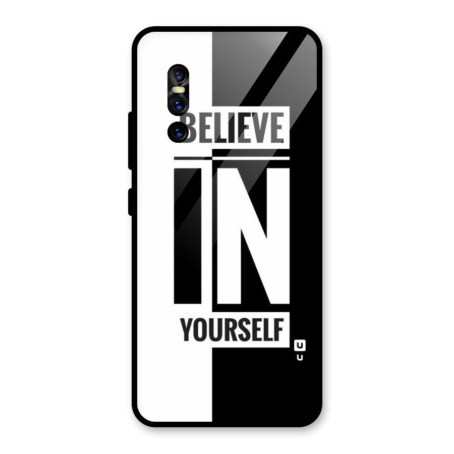 Believe Yourself Black Glass Back Case for Vivo V15 Pro