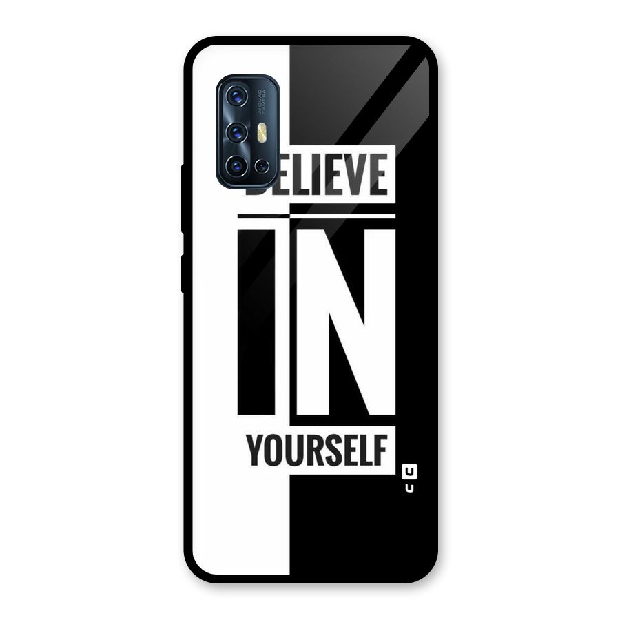 Believe Yourself Black Glass Back Case for Vivo V17