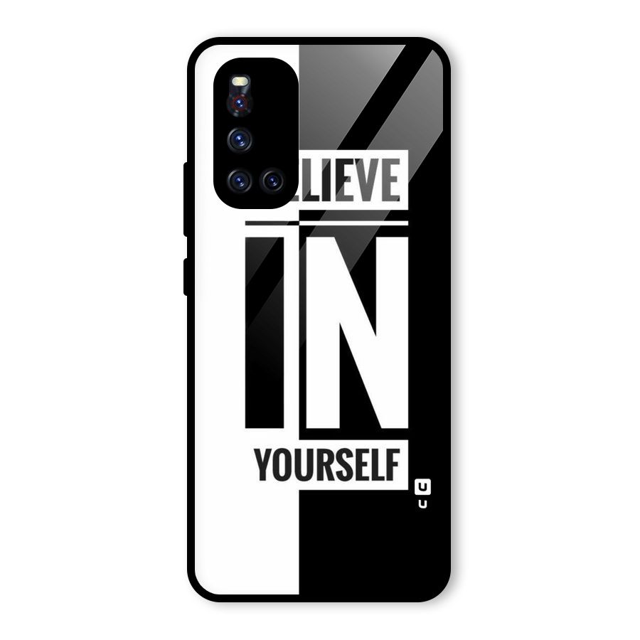 Believe Yourself Black Glass Back Case for Vivo V19