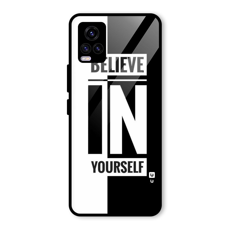 Believe Yourself Black Glass Back Case for Vivo V20