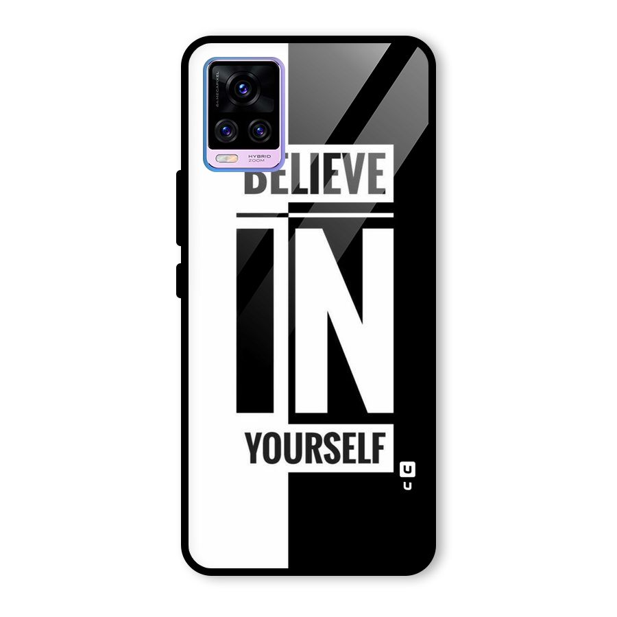 Believe Yourself Black Glass Back Case for Vivo V20 Pro