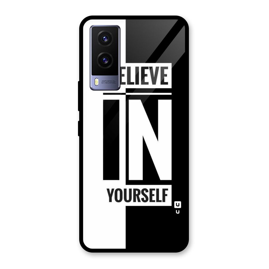 Believe Yourself Black Glass Back Case for Vivo V21e 5G