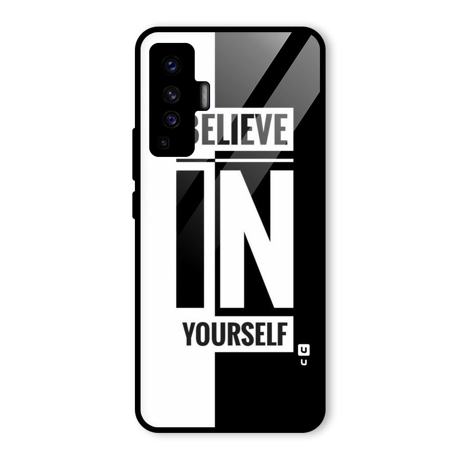 Believe Yourself Black Glass Back Case for Vivo X50