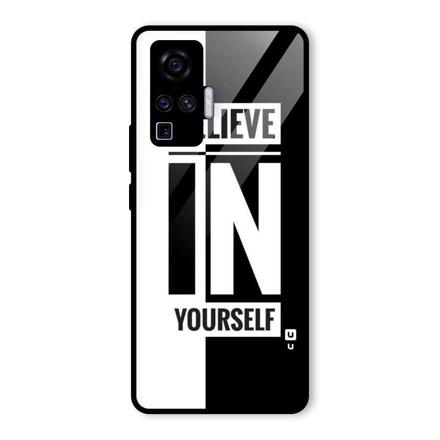 Believe Yourself Black Glass Back Case for Vivo X50 Pro