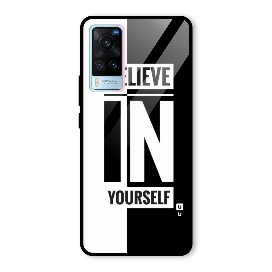 Believe Yourself Black Glass Back Case for Vivo X60