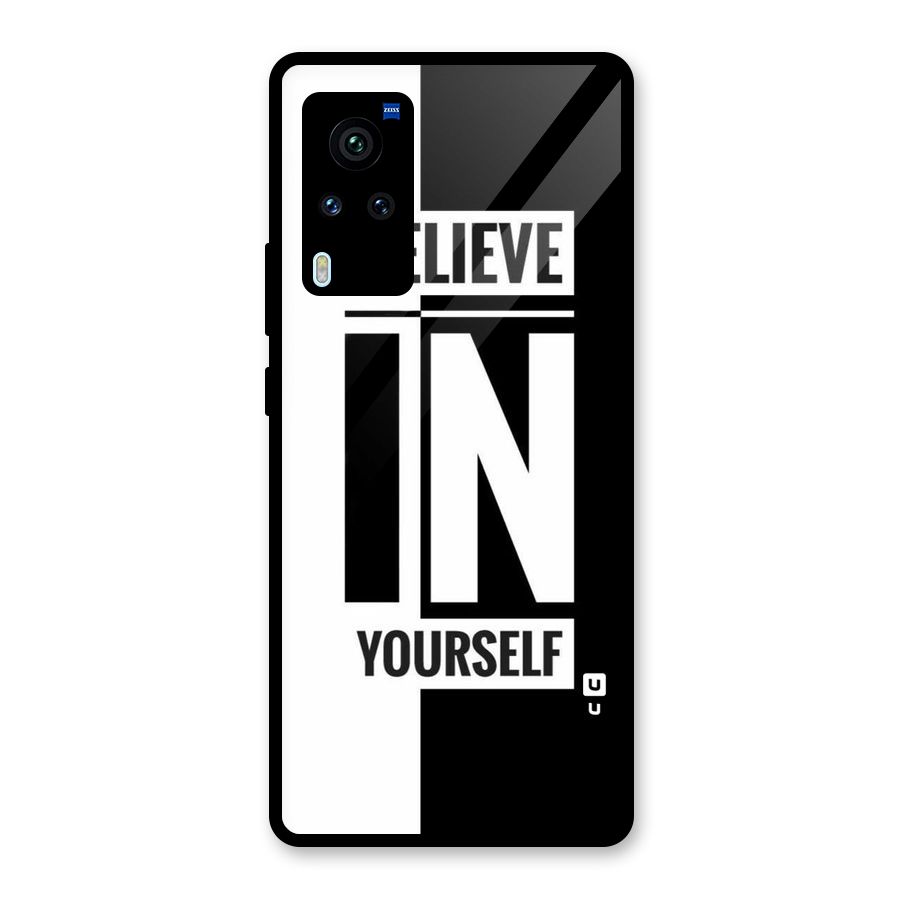 Believe Yourself Black Glass Back Case for Vivo X60 Pro