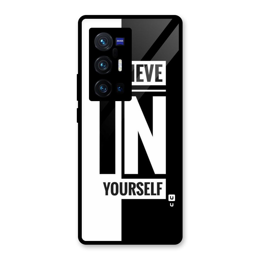 Believe Yourself Black Glass Back Case for Vivo X70 Pro Plus