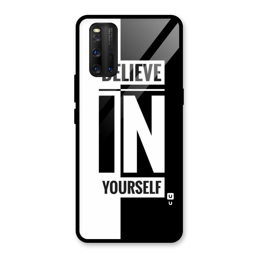 Believe Yourself Black Glass Back Case for Vivo iQOO 3