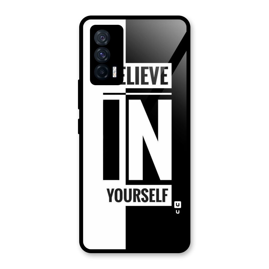 Believe Yourself Black Glass Back Case for Vivo iQOO 7 5G
