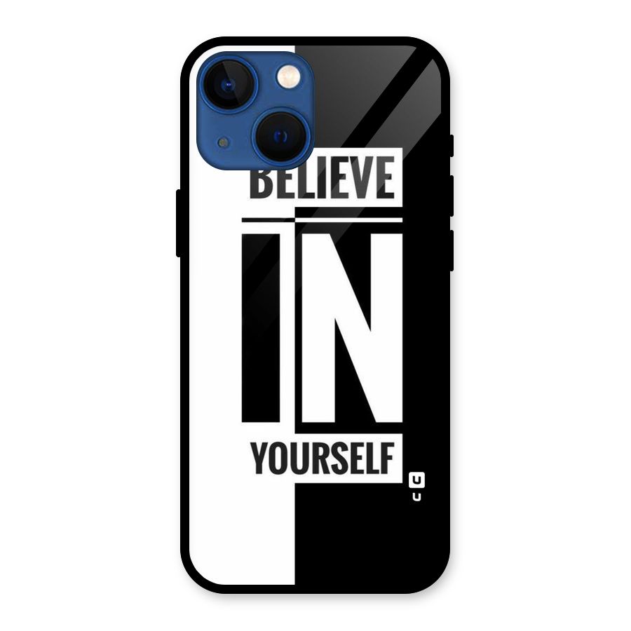 Believe Yourself Black Glass Back Case for iPhone 13 Mini