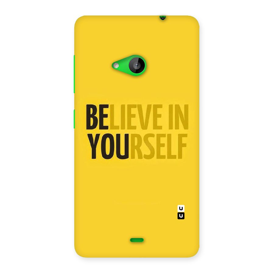 Believe Yourself Yellow Back Case for Lumia 535