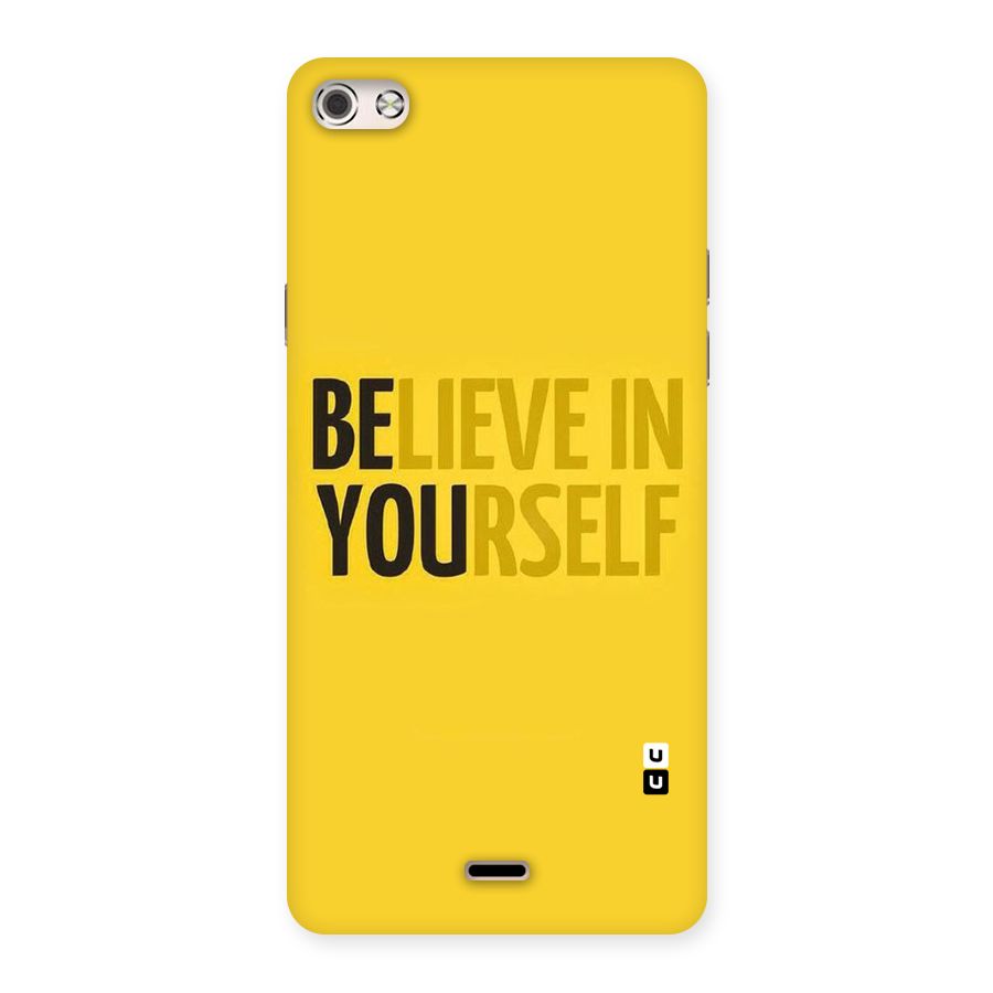 Believe Yourself Yellow Back Case for Micromax Canvas Silver 5