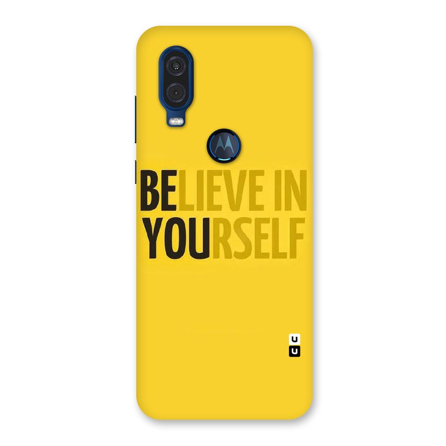 Believe Yourself Yellow Back Case for Motorola One Vision
