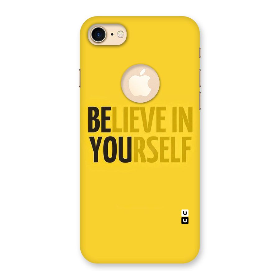 Believe Yourself Yellow Back Case for iPhone 7 Logo Cut