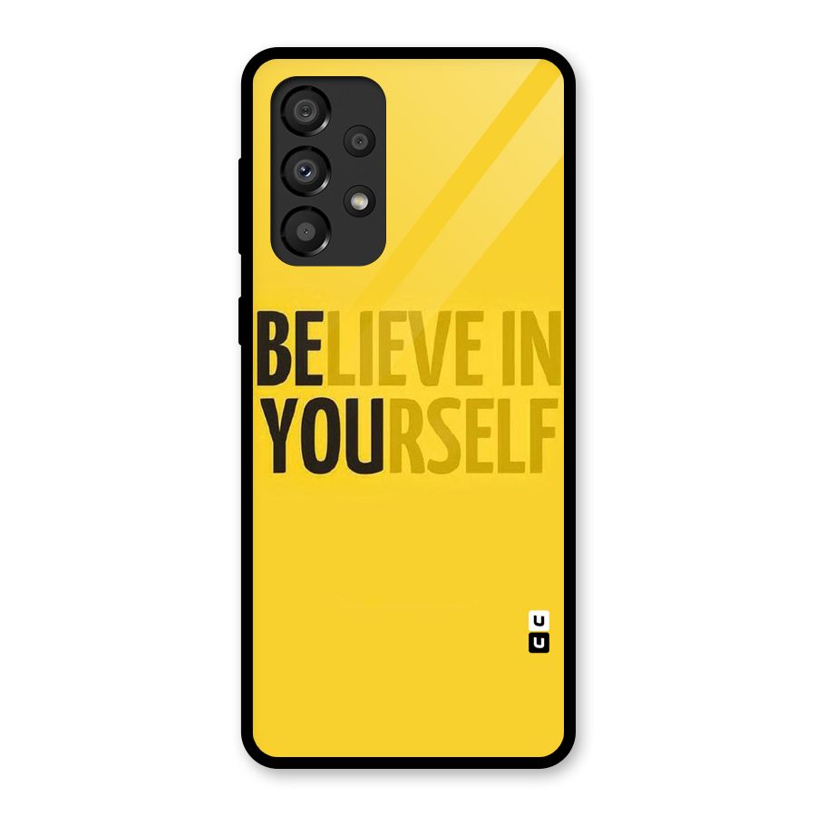 Believe Yourself Yellow Glass Back Case for Galaxy A33 5G