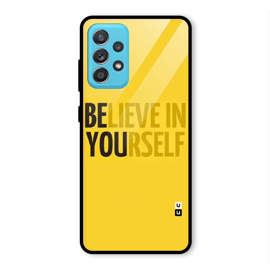 Believe Yourself Yellow Glass Back Case for Galaxy A52s 5G