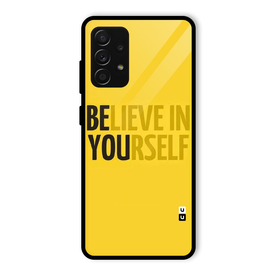 Believe Yourself Yellow Glass Back Case for Galaxy A53 5G