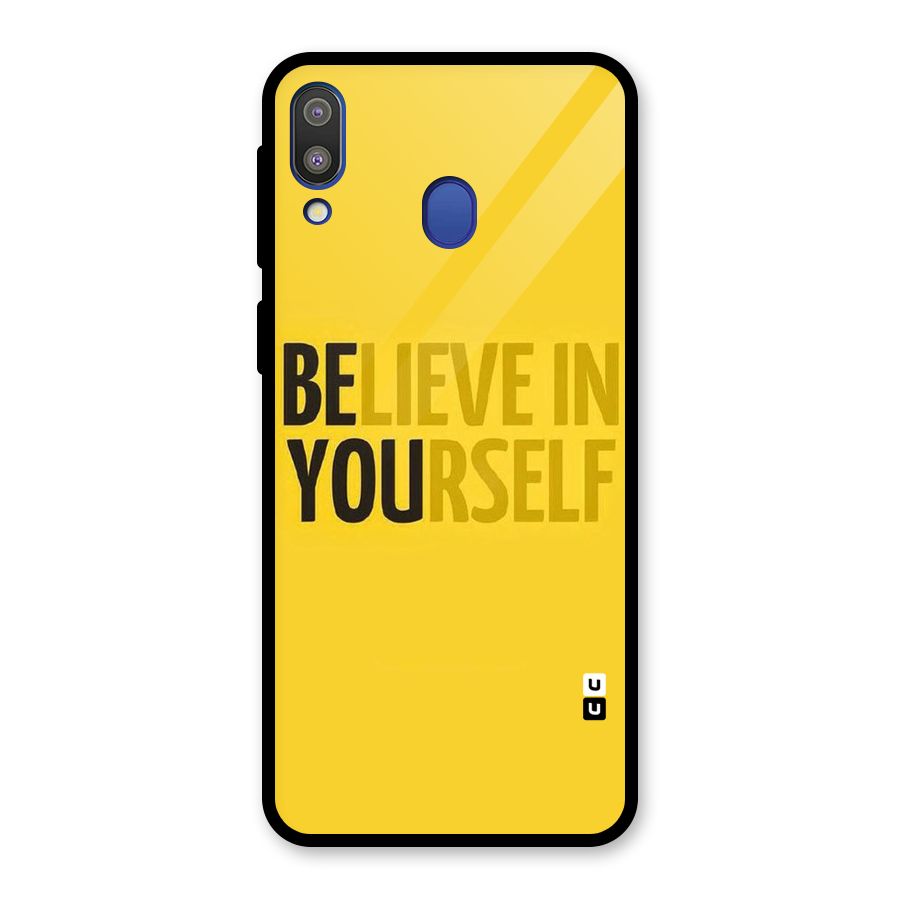 Believe Yourself Yellow Glass Back Case for Galaxy M20