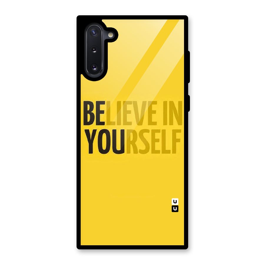 Believe Yourself Yellow Glass Back Case for Galaxy Note 10
