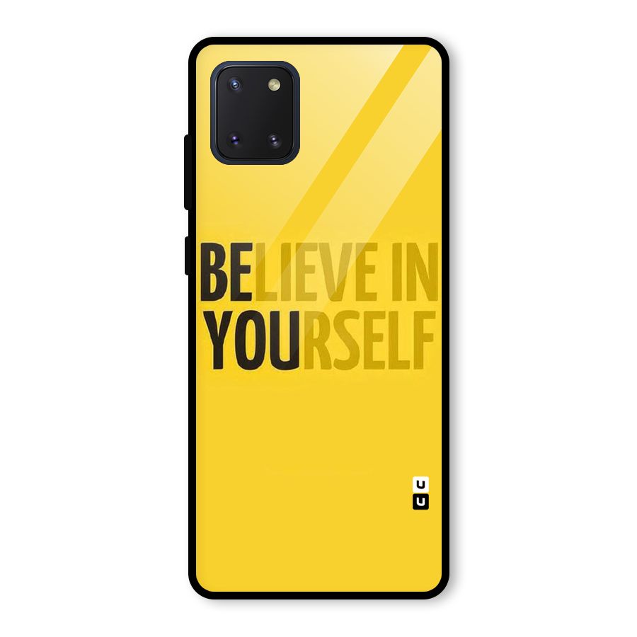 Believe Yourself Yellow Glass Back Case for Galaxy Note 10 Lite