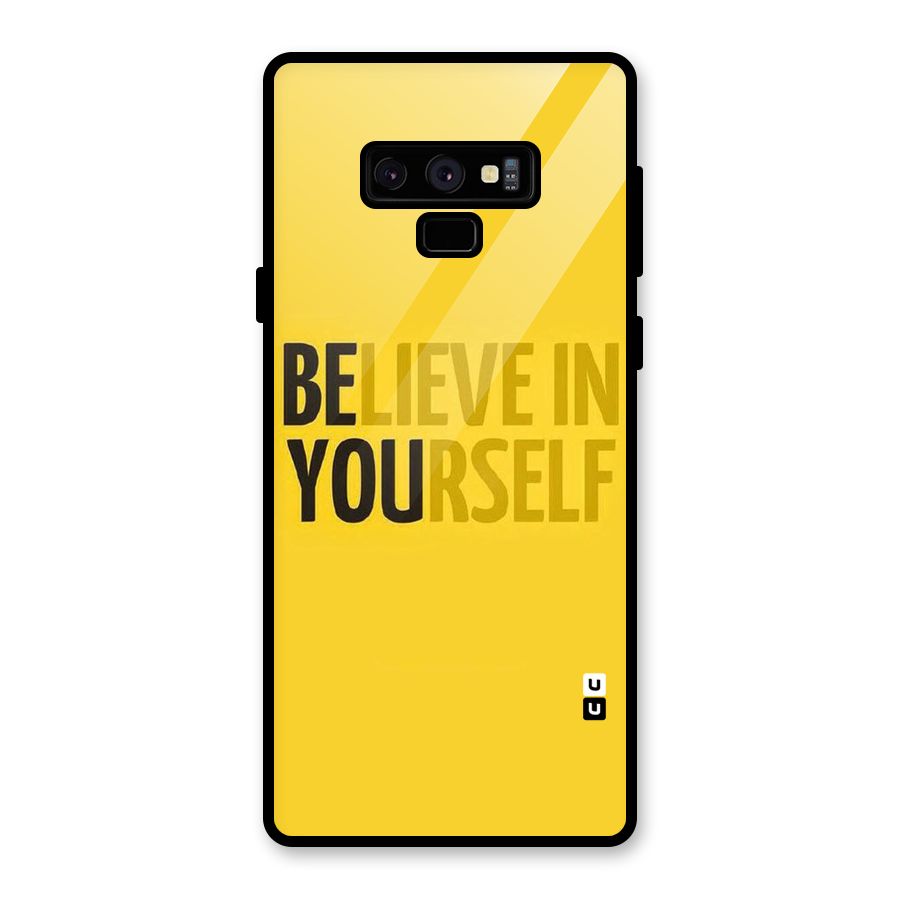 Believe Yourself Yellow Glass Back Case for Galaxy Note 9