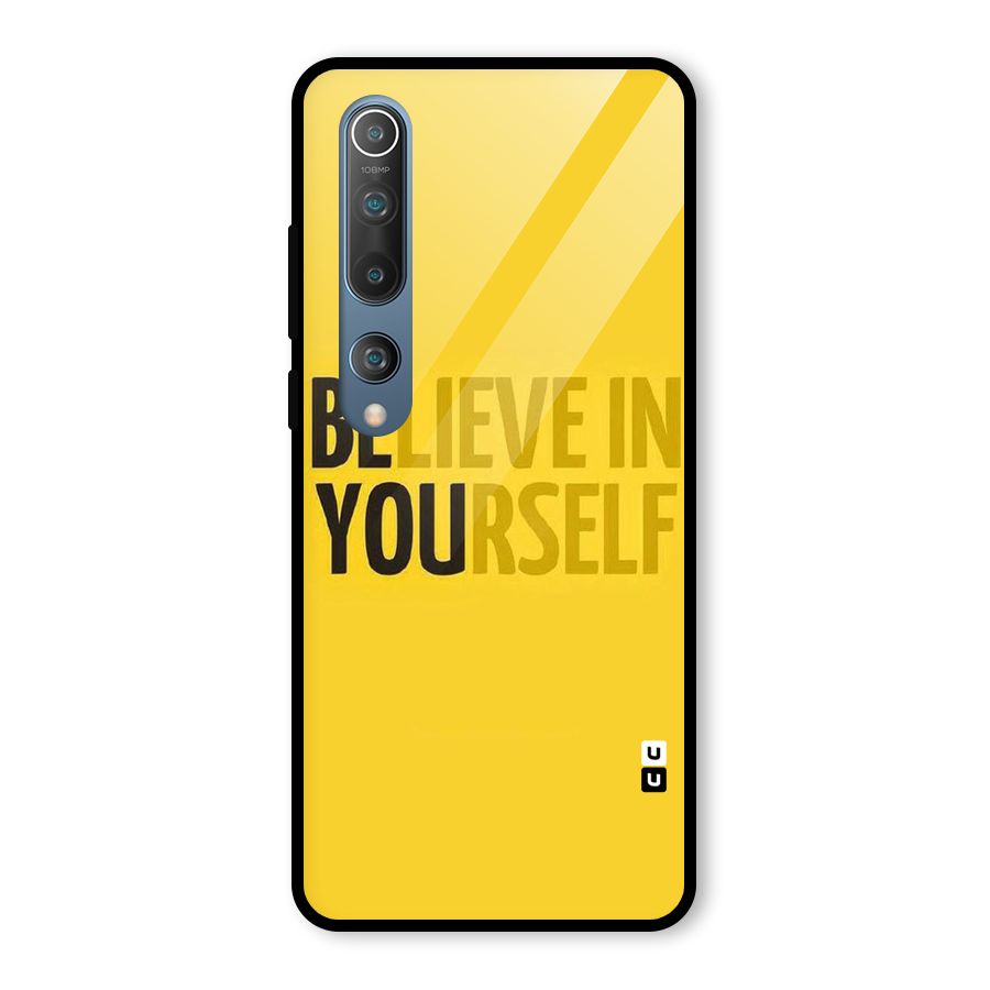 Believe Yourself Yellow Glass Back Case for Mi 10