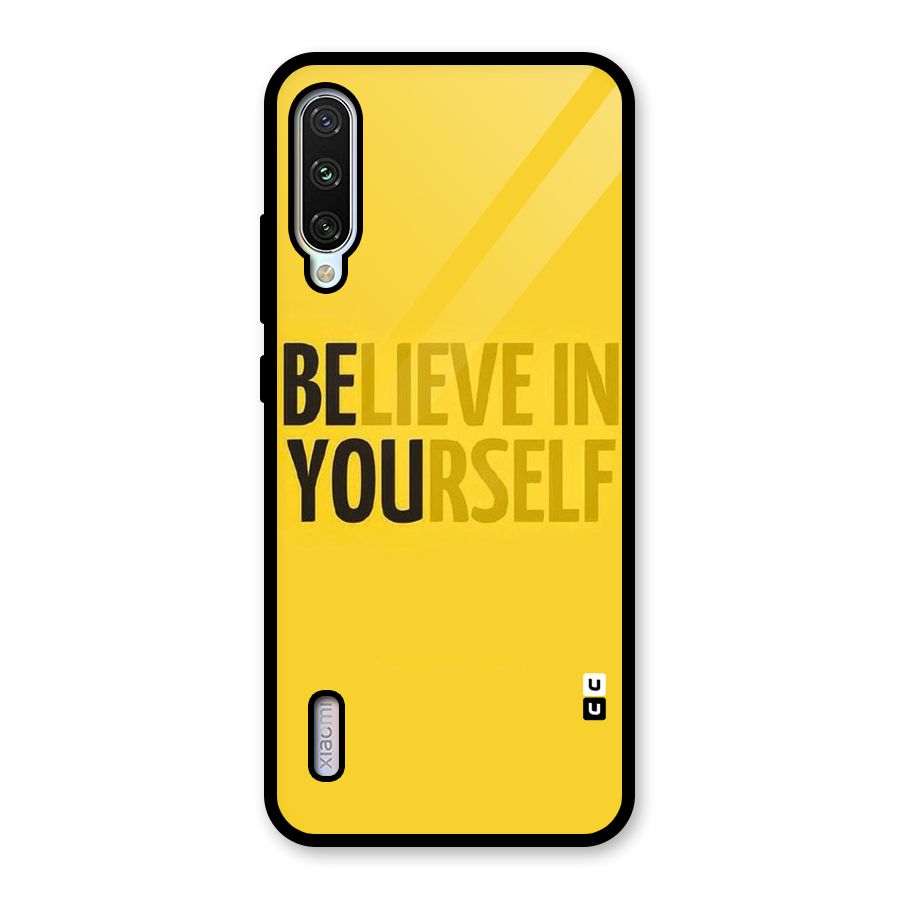 Believe Yourself Yellow Glass Back Case for Mi A3