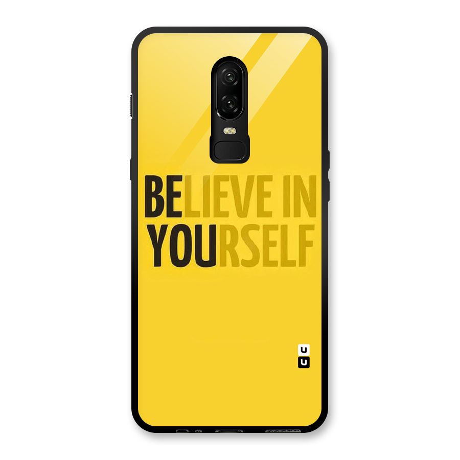 Believe Yourself Yellow Glass Back Case for OnePlus 6