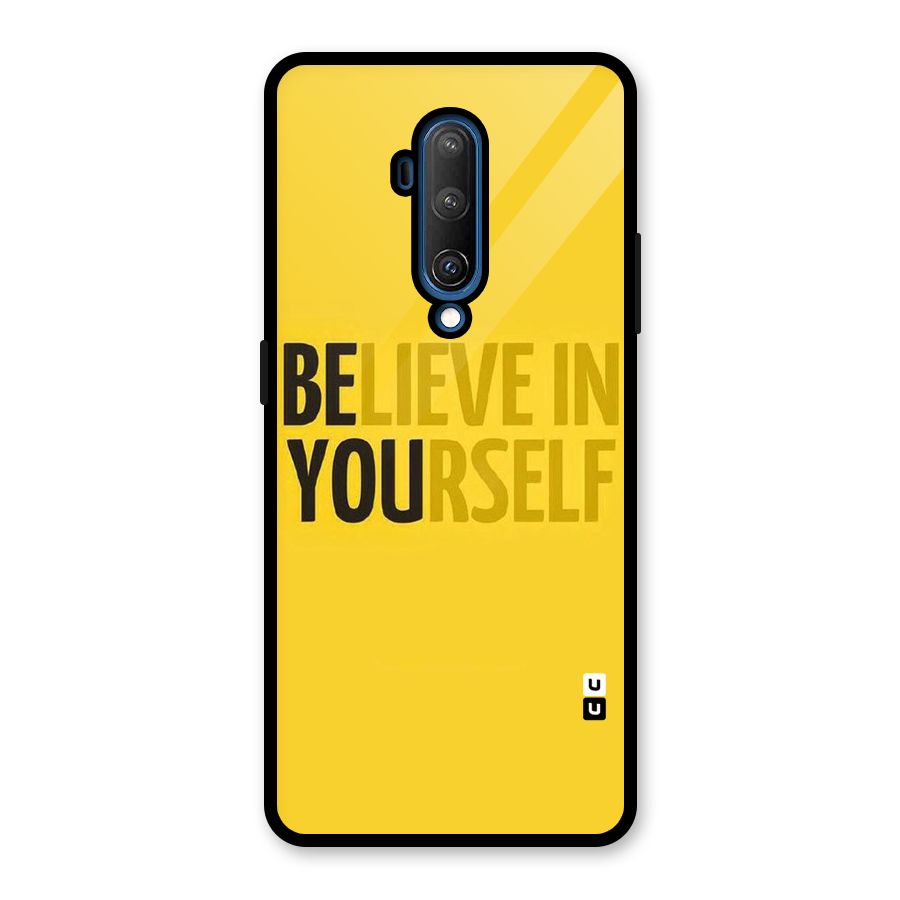 Believe Yourself Yellow Glass Back Case for OnePlus 7T Pro
