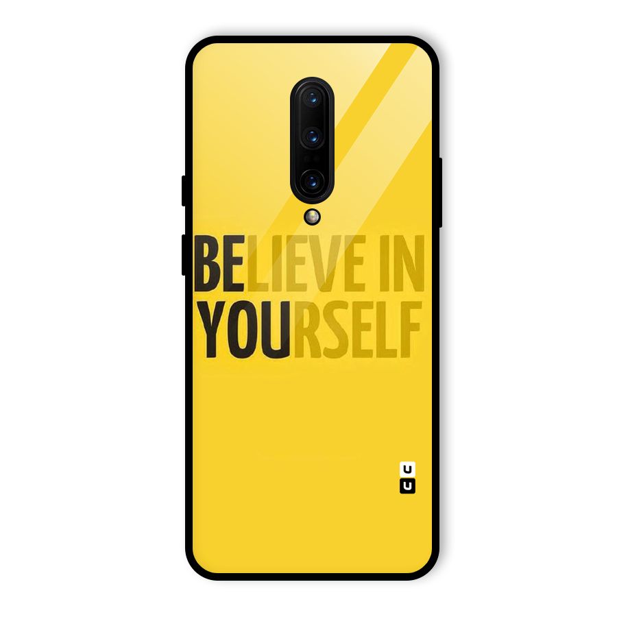 Believe Yourself Yellow Glass Back Case for OnePlus 7 Pro