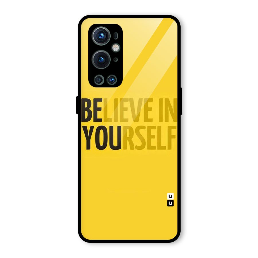 Believe Yourself Yellow Glass Back Case for OnePlus 9 Pro