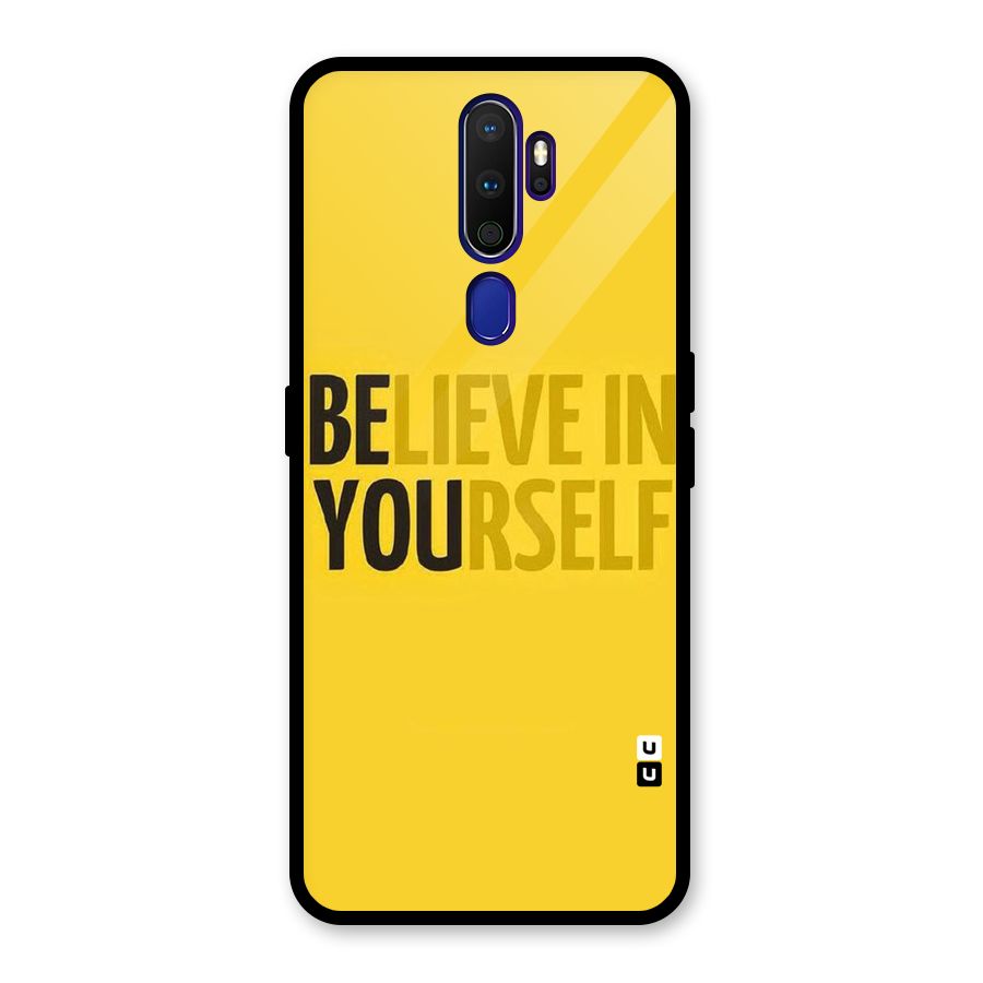 Believe Yourself Yellow Glass Back Case for Oppo A9 (2020)