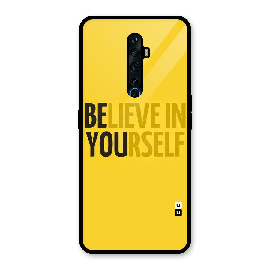 Believe Yourself Yellow Glass Back Case for Oppo Reno2 F