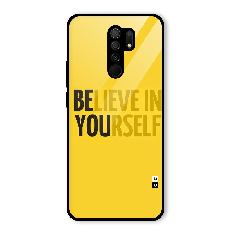 Believe Yourself Yellow Glass Back Case for Poco M2