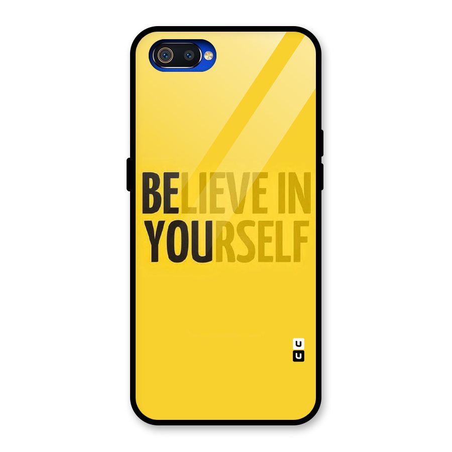 Believe Yourself Yellow Glass Back Case for Realme C2
