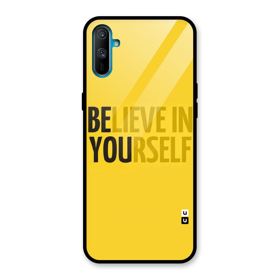 Believe Yourself Yellow Glass Back Case for Realme C3