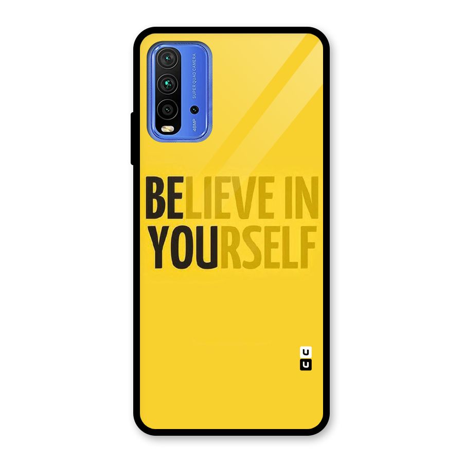 Believe Yourself Yellow Glass Back Case for Redmi 9 Power