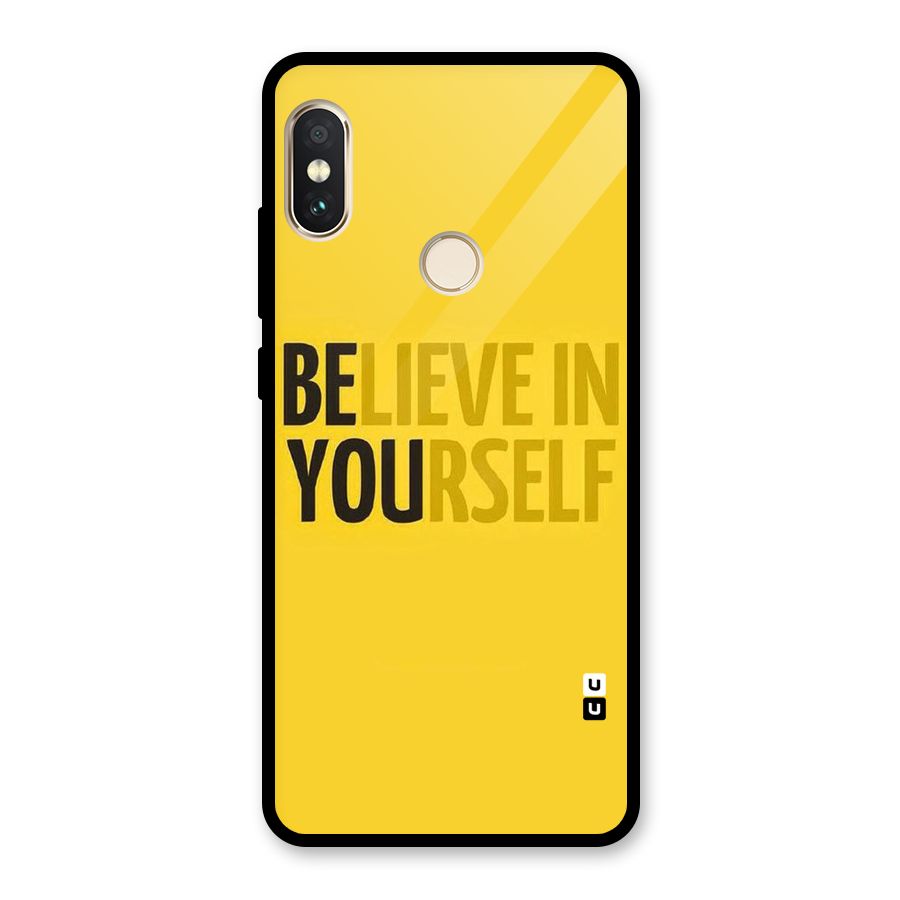 Believe Yourself Yellow Glass Back Case for Redmi Note 5 Pro