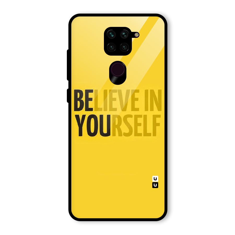 Believe Yourself Yellow Glass Back Case for Redmi Note 9