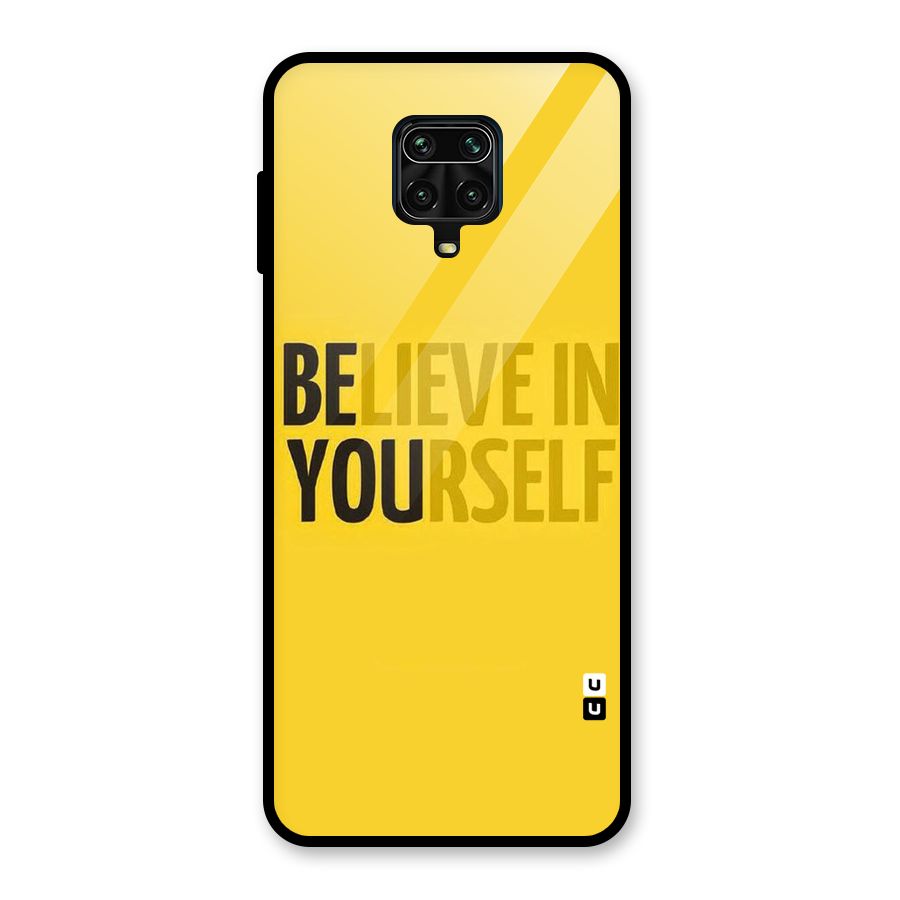 Believe Yourself Yellow Glass Back Case for Redmi Note 9 Pro