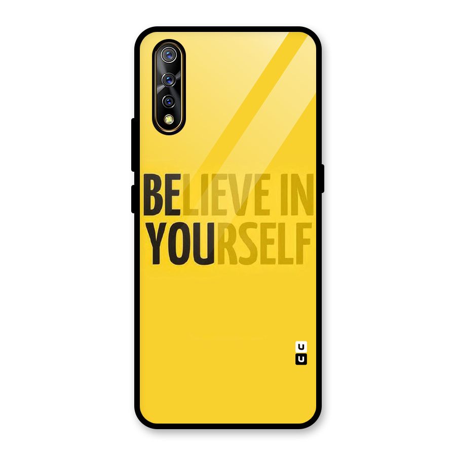 Believe Yourself Yellow Glass Back Case for Vivo S1