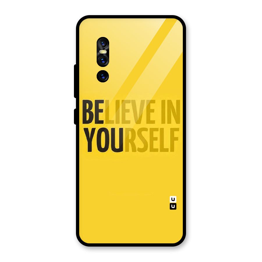 Believe Yourself Yellow Glass Back Case for Vivo V15 Pro