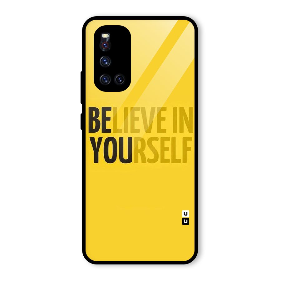 Believe Yourself Yellow Glass Back Case for Vivo V19